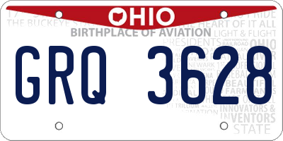 OH license plate GRQ3628