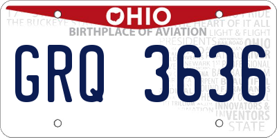 OH license plate GRQ3636