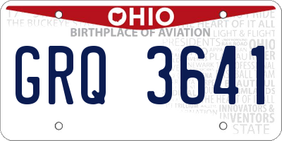 OH license plate GRQ3641