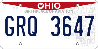 OH license plate GRQ3647