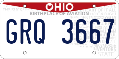 OH license plate GRQ3667