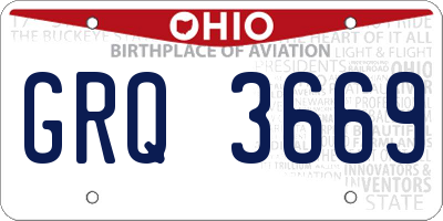 OH license plate GRQ3669