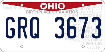 OH license plate GRQ3673