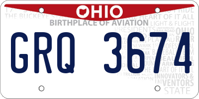 OH license plate GRQ3674