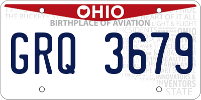 OH license plate GRQ3679