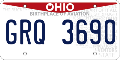 OH license plate GRQ3690