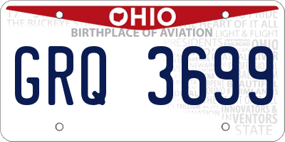OH license plate GRQ3699