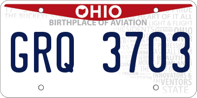 OH license plate GRQ3703