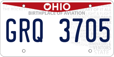 OH license plate GRQ3705