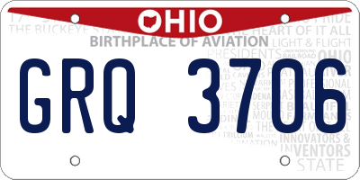 OH license plate GRQ3706