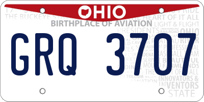 OH license plate GRQ3707