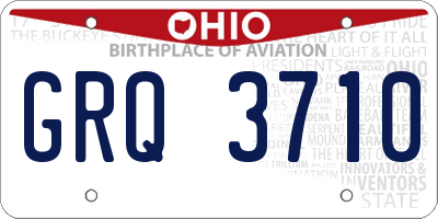 OH license plate GRQ3710