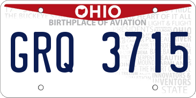 OH license plate GRQ3715