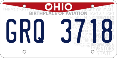 OH license plate GRQ3718