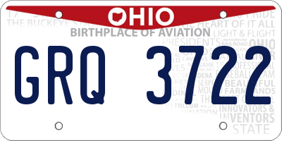 OH license plate GRQ3722