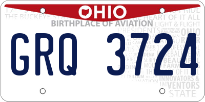 OH license plate GRQ3724