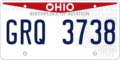 OH license plate GRQ3738