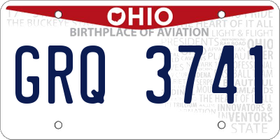 OH license plate GRQ3741