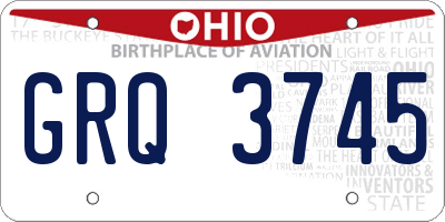 OH license plate GRQ3745