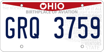 OH license plate GRQ3759