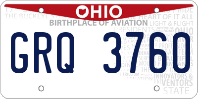 OH license plate GRQ3760