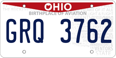 OH license plate GRQ3762