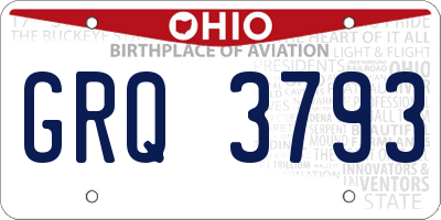 OH license plate GRQ3793