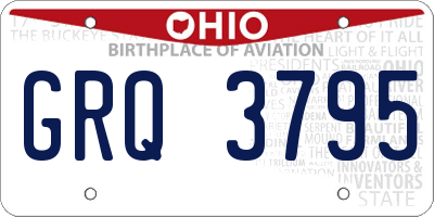 OH license plate GRQ3795