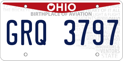OH license plate GRQ3797