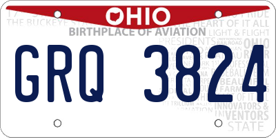 OH license plate GRQ3824