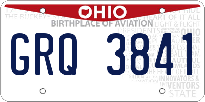 OH license plate GRQ3841