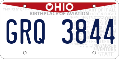 OH license plate GRQ3844