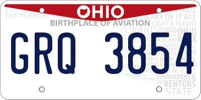 OH license plate GRQ3854