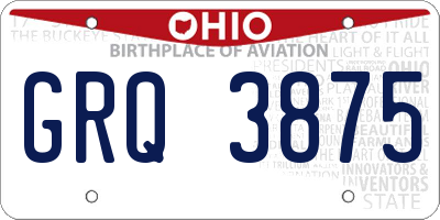 OH license plate GRQ3875