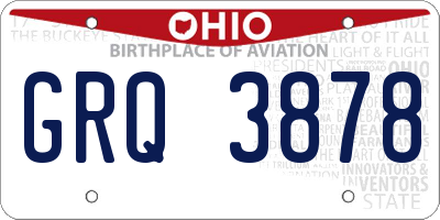 OH license plate GRQ3878