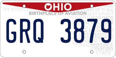 OH license plate GRQ3879