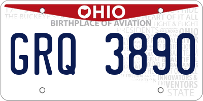 OH license plate GRQ3890