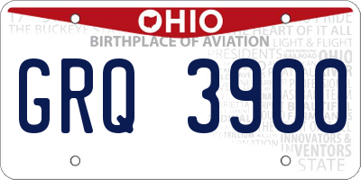 OH license plate GRQ3900