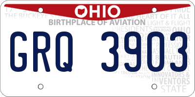 OH license plate GRQ3903