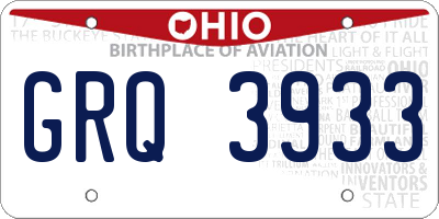 OH license plate GRQ3933