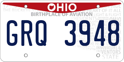 OH license plate GRQ3948