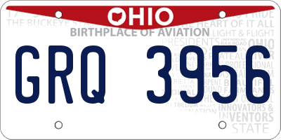 OH license plate GRQ3956