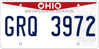OH license plate GRQ3972