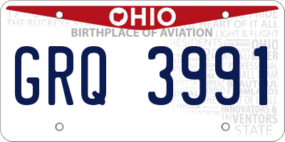 OH license plate GRQ3991