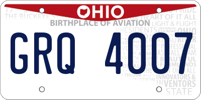 OH license plate GRQ4007