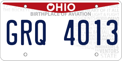 OH license plate GRQ4013