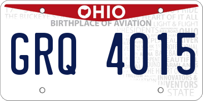 OH license plate GRQ4015