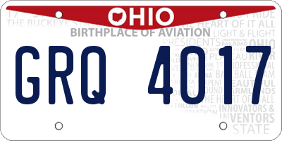 OH license plate GRQ4017