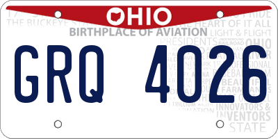 OH license plate GRQ4026