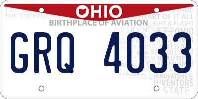 OH license plate GRQ4033